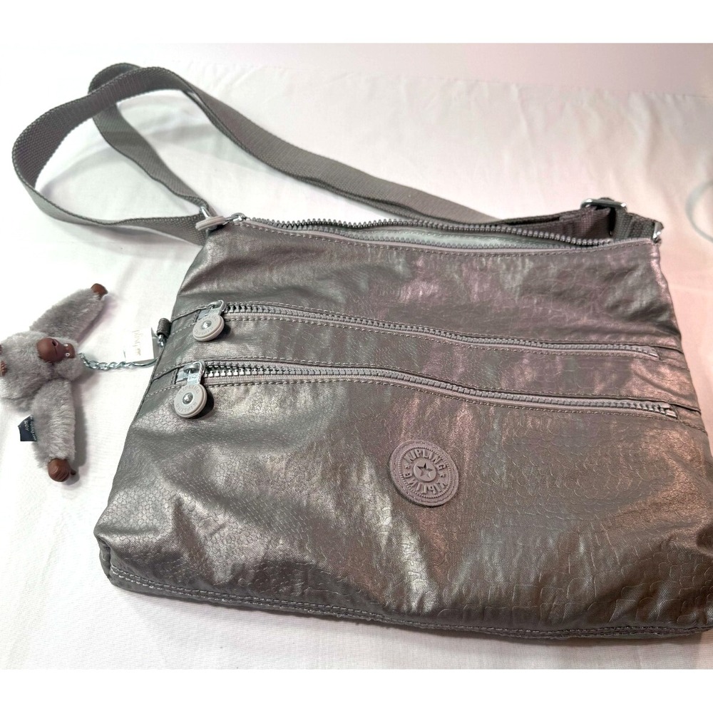 Kipling Women's Judy Crossbody Bag Gray Medium Size Purse Great Condition!
